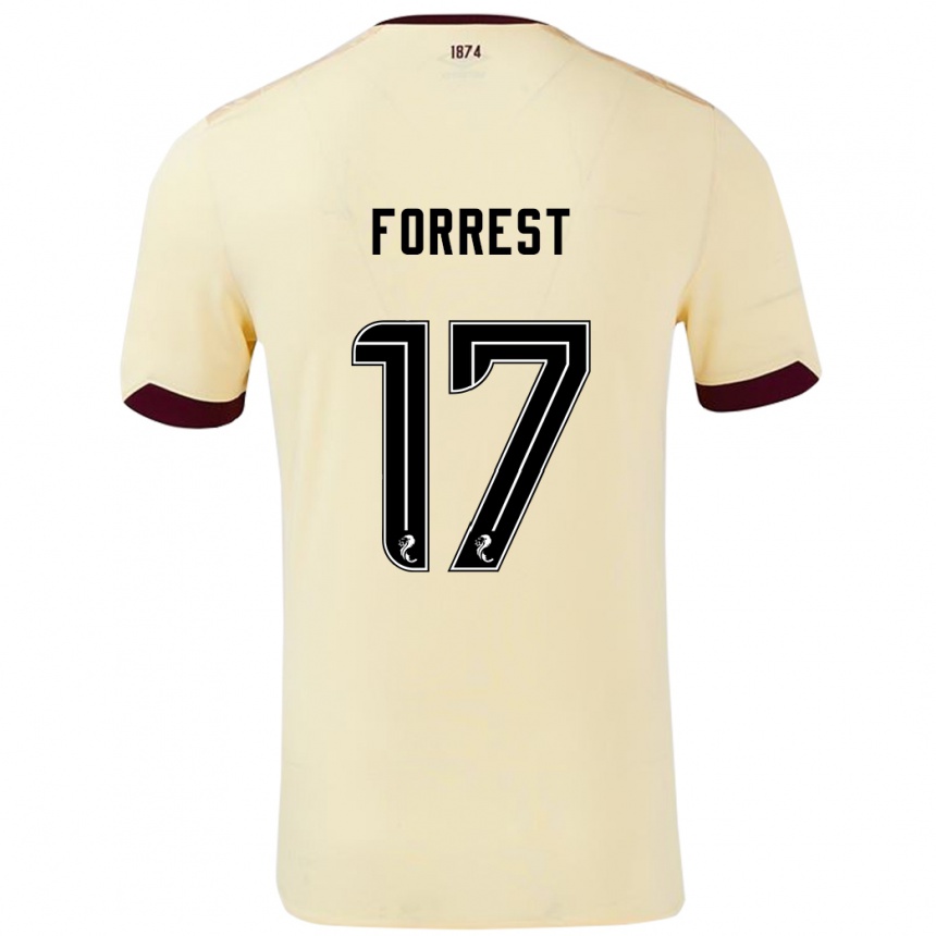 Enfant Football Maillot Alan Forrest #17 Crème Bordeaux Tenues Extérieur 2024/25