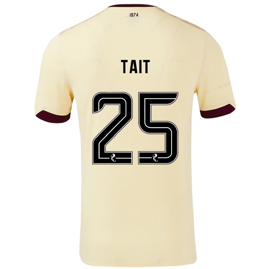 Enfant Football Maillot Macaulay Tait #25 Crème Bordeaux Tenues Extérieur 2024/25