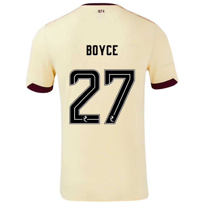 Enfant Football Maillot Liam Boyce #27 Crème Bordeaux Tenues Extérieur 2024/25