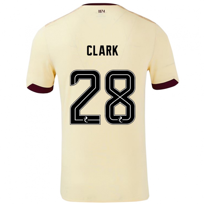 Enfant Football Maillot Zander Clark #28 Crème Bordeaux Tenues Extérieur 2024/25