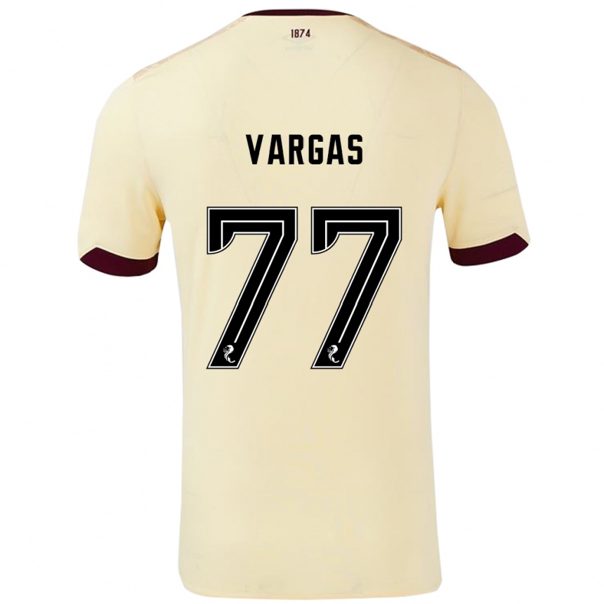 Enfant Football Maillot Kenneth Vargas #77 Crème Bordeaux Tenues Extérieur 2024/25