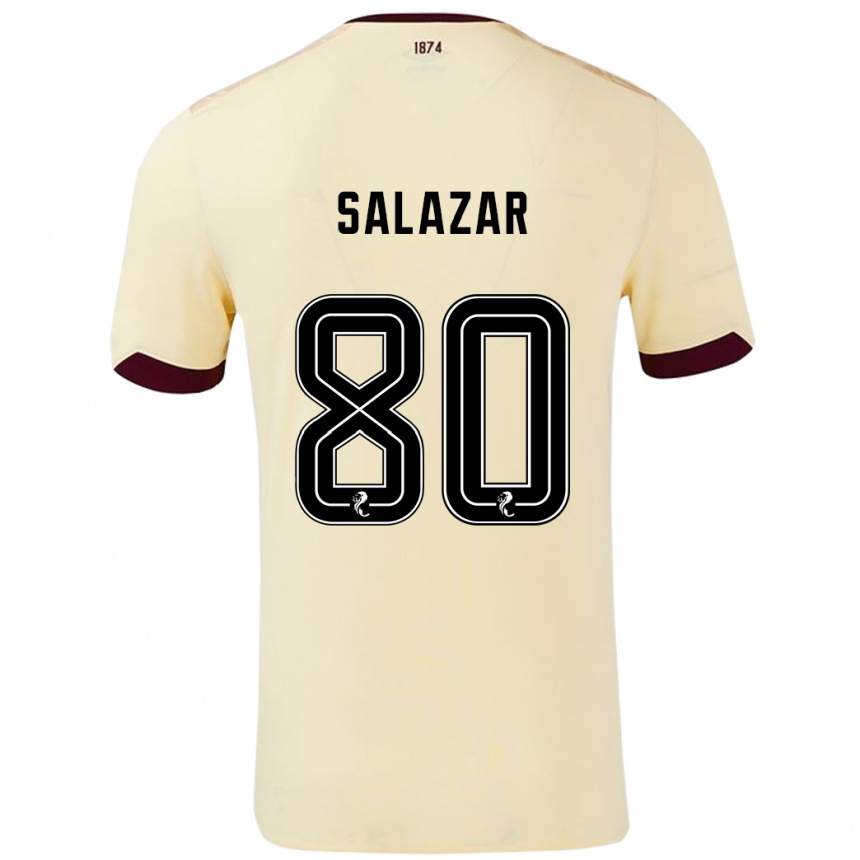 Enfant Football Maillot Andrés Salazar #80 Crème Bordeaux Tenues Extérieur 2024/25