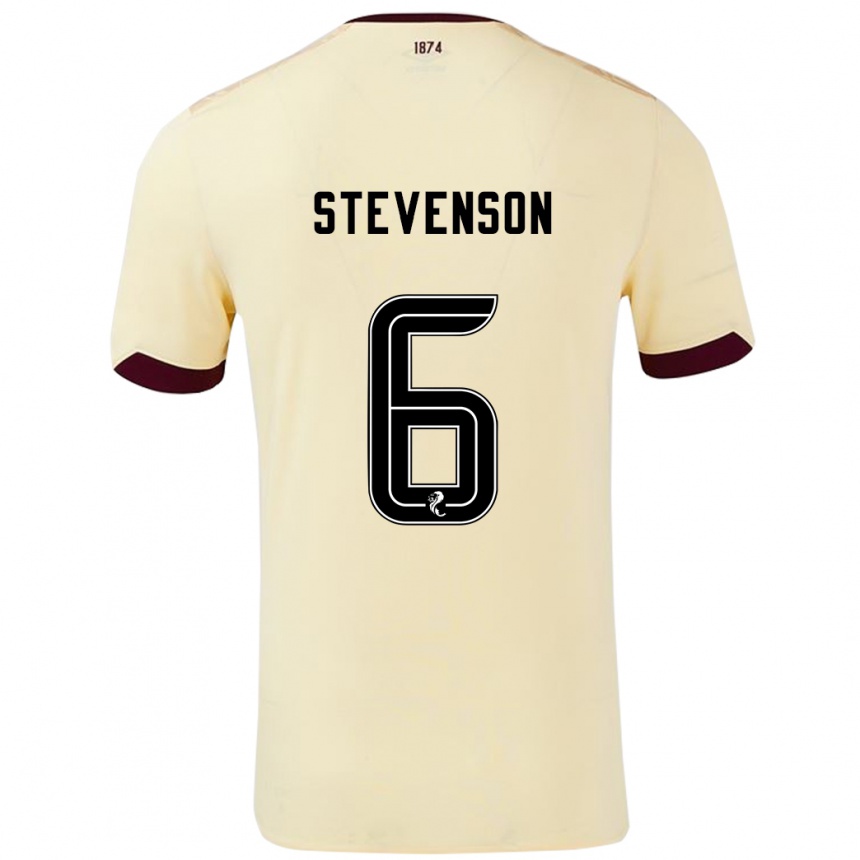 Enfant Football Maillot Gus Stevenson #6 Crème Bordeaux Tenues Extérieur 2024/25