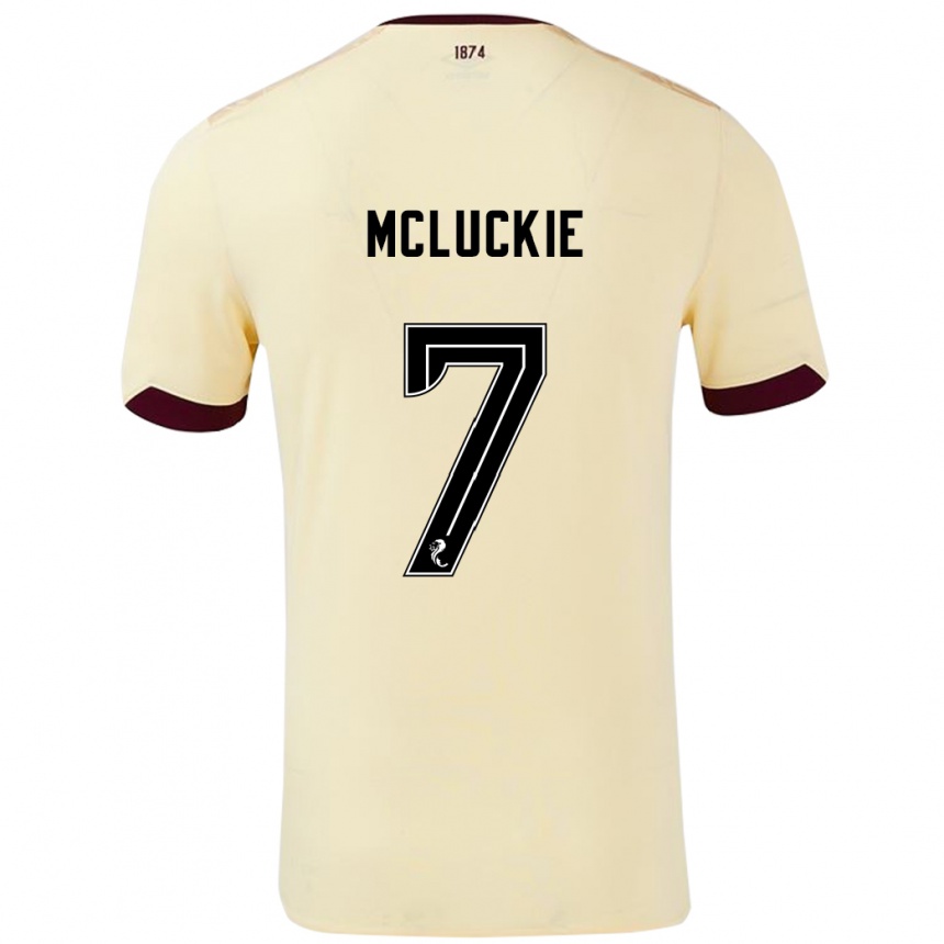 Enfant Football Maillot Bobby Mcluckie #7 Crème Bordeaux Tenues Extérieur 2024/25