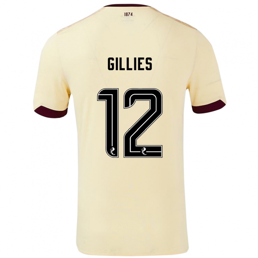 Enfant Football Maillot Matthew Gillies #12 Crème Bordeaux Tenues Extérieur 2024/25