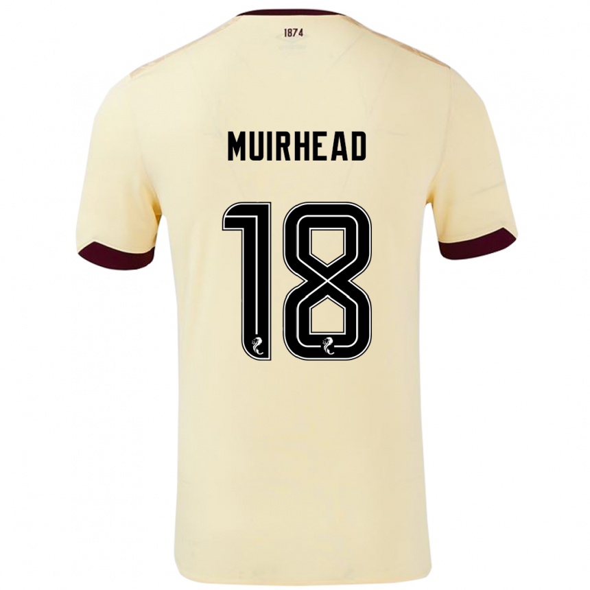 Enfant Football Maillot Owen Muirhead #18 Crème Bordeaux Tenues Extérieur 2024/25