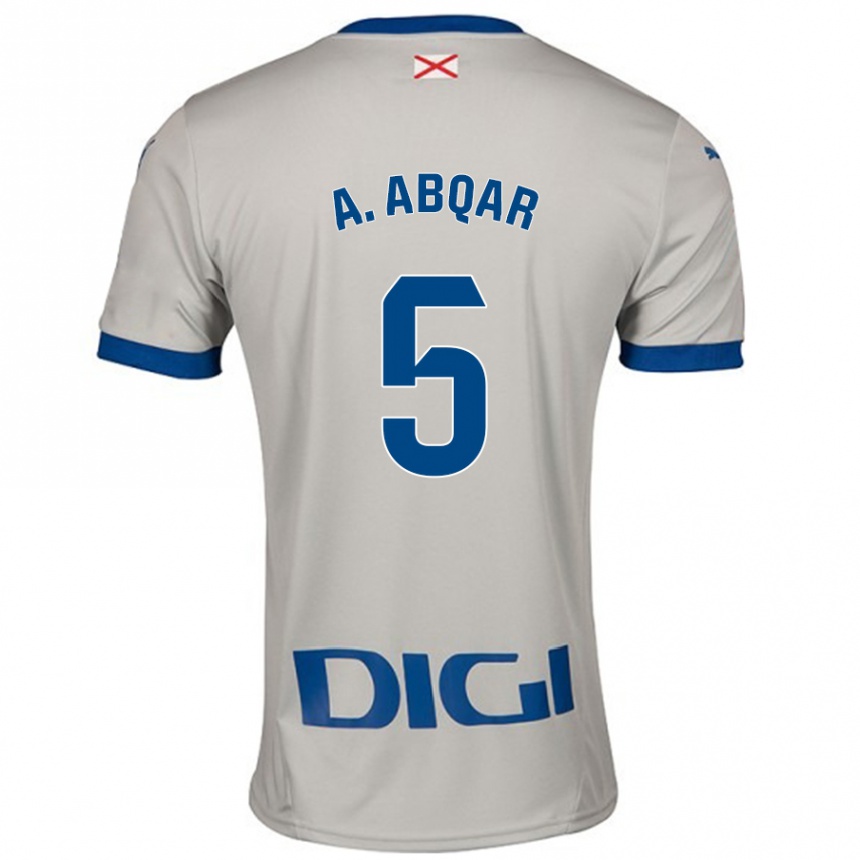 Enfant Football Maillot Abdel Abqar #5 Gris Clair Tenues Extérieur 2024/25