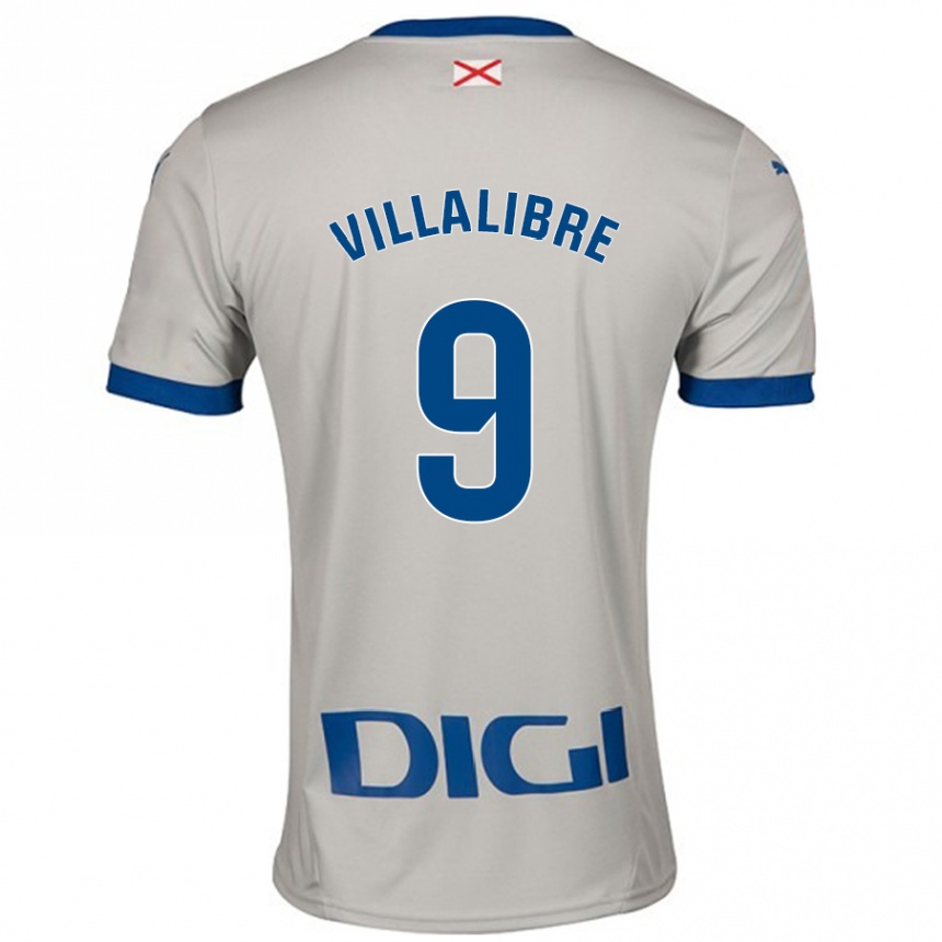 Enfant Football Maillot Asier Villalibre #9 Gris Clair Tenues Extérieur 2024/25