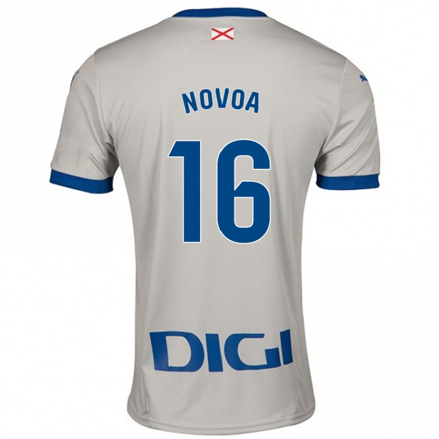 Enfant Football Maillot Hugo Novoa #16 Gris Clair Tenues Extérieur 2024/25