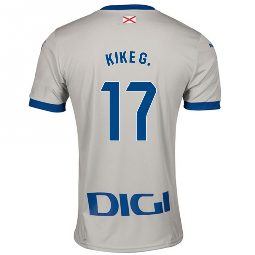 Enfant Football Maillot Kike García #17 Gris Clair Tenues Extérieur 2024/25