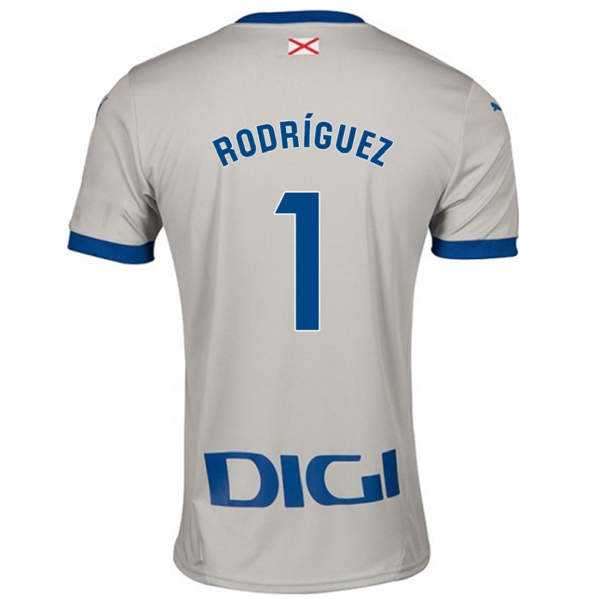 Enfant Football Maillot Adrián Rodríguez #1 Gris Clair Tenues Extérieur 2024/25