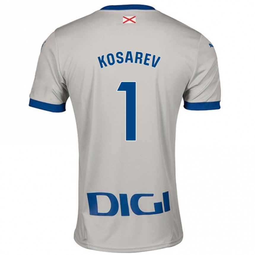 Enfant Football Maillot Oleksandr Kosarev #1 Gris Clair Tenues Extérieur 2024/25