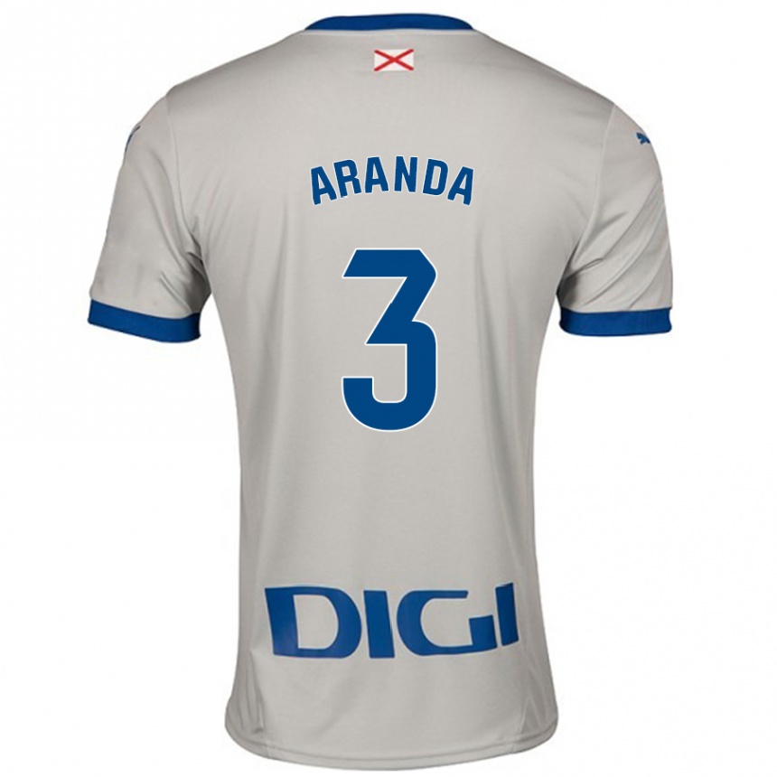 Enfant Football Maillot Miguel Aranda #3 Gris Clair Tenues Extérieur 2024/25