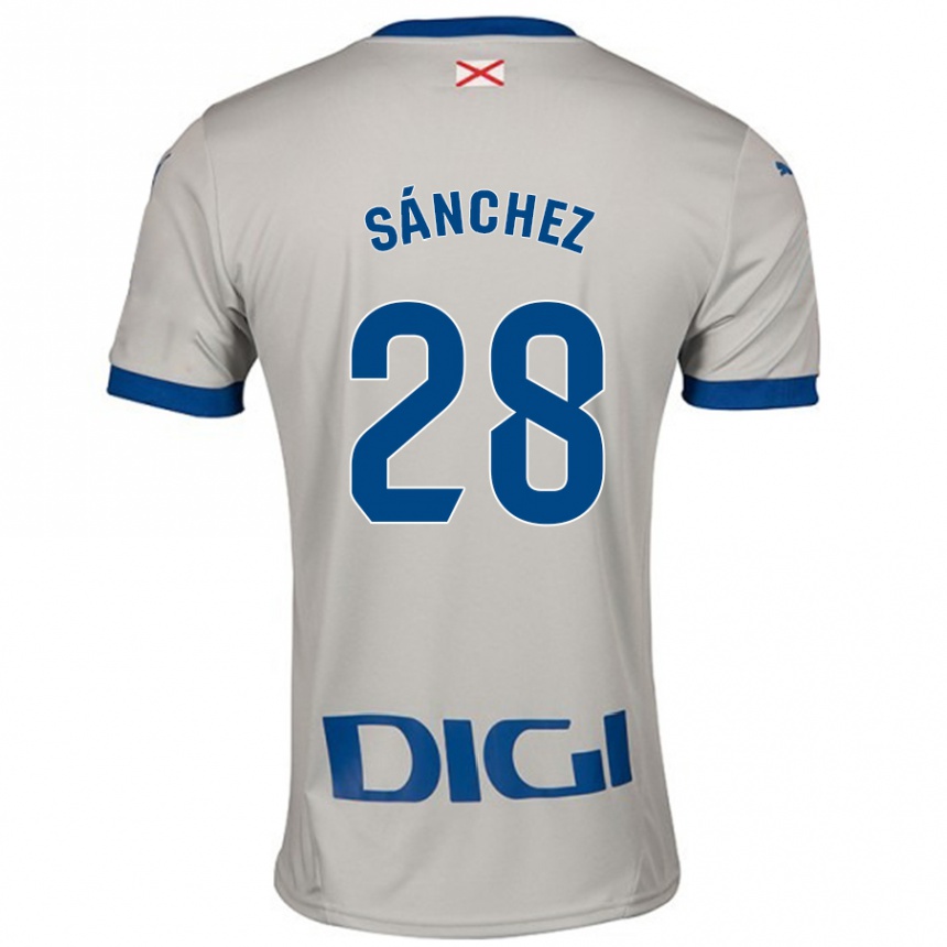 Enfant Football Maillot Ander Sánchez #28 Gris Clair Tenues Extérieur 2024/25