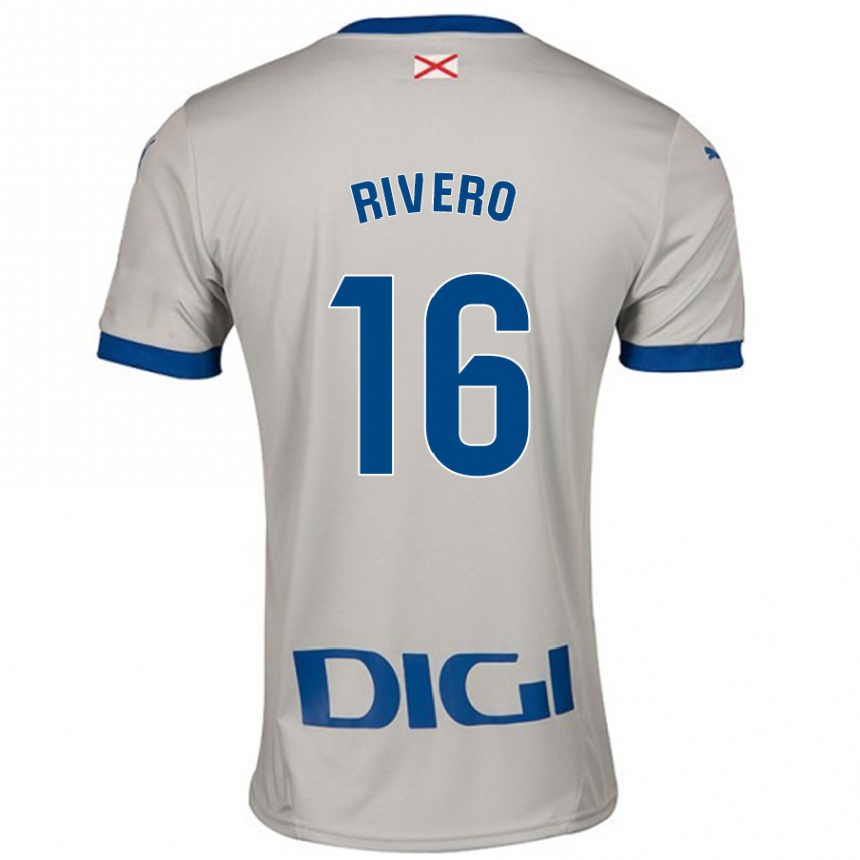 Enfant Football Maillot Almudena Rivero #16 Gris Clair Tenues Extérieur 2024/25