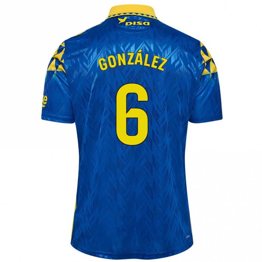 Enfant Football Maillot Fabio González #6 Bleu Jaune Tenues Extérieur 2024/25