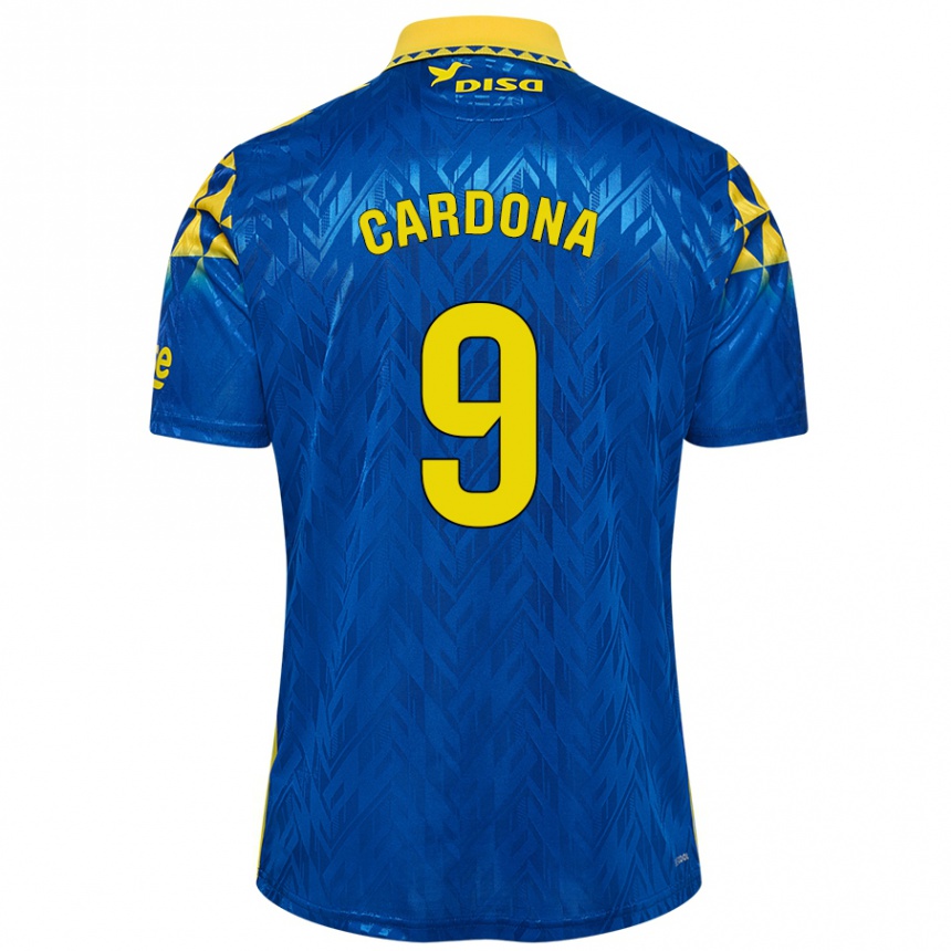 Enfant Football Maillot Marc Cardona #9 Bleu Jaune Tenues Extérieur 2024/25