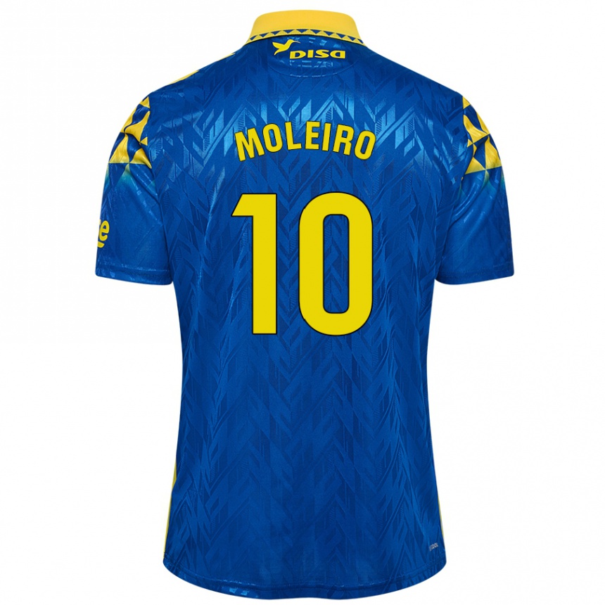 Enfant Football Maillot Alberto Moleiro #10 Bleu Jaune Tenues Extérieur 2024/25