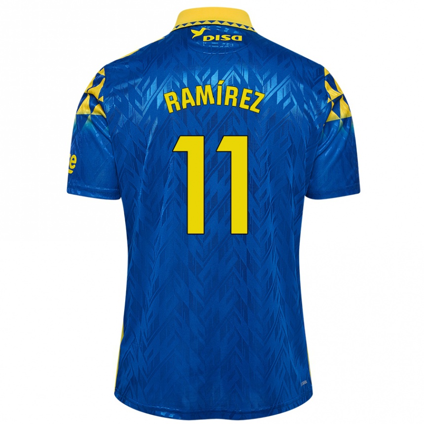 Enfant Football Maillot Benito Ramírez #11 Bleu Jaune Tenues Extérieur 2024/25