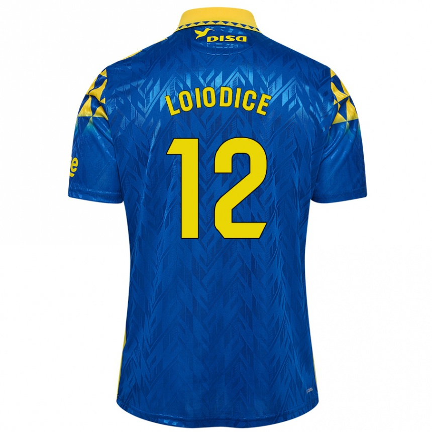 Enfant Football Maillot Enzo Loiodice #12 Bleu Jaune Tenues Extérieur 2024/25