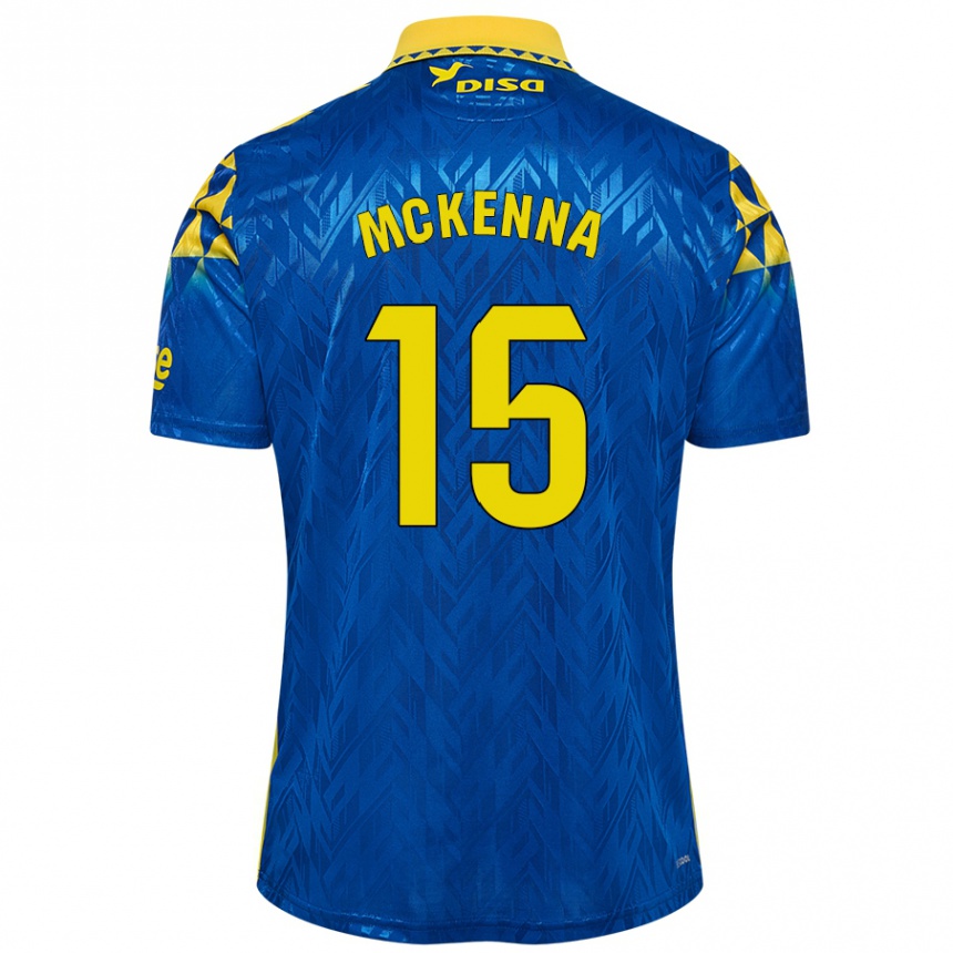 Enfant Football Maillot Scott Mckenna #15 Bleu Jaune Tenues Extérieur 2024/25