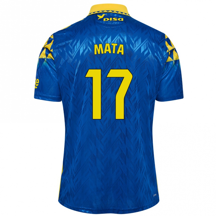 Enfant Football Maillot Jaime Mata #17 Bleu Jaune Tenues Extérieur 2024/25