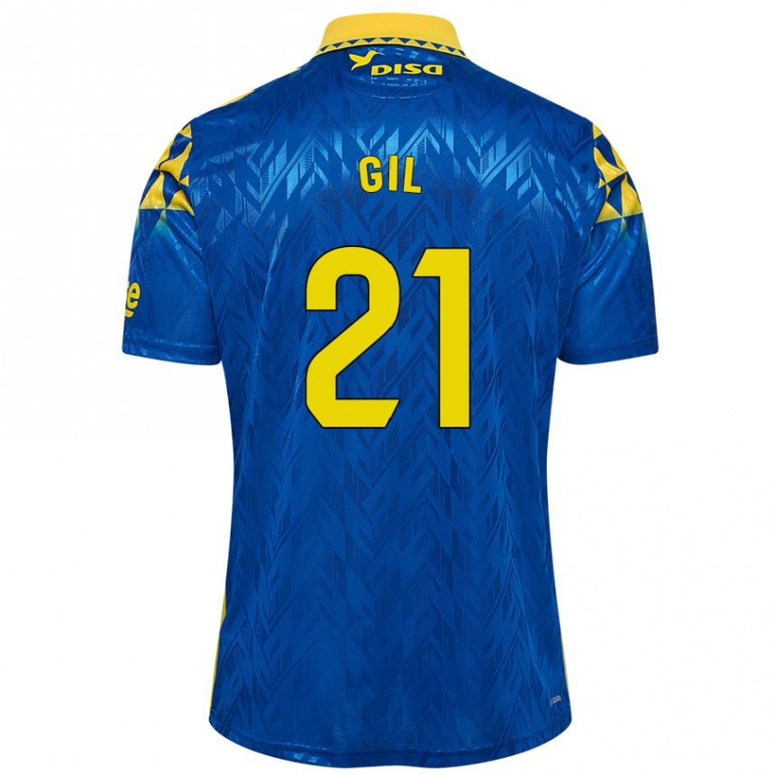 Enfant Football Maillot Iván Gil #21 Bleu Jaune Tenues Extérieur 2024/25