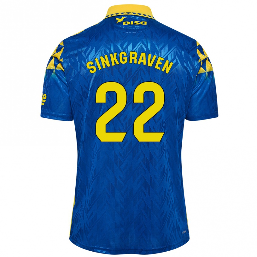 Enfant Football Maillot Daley Sinkgraven #22 Bleu Jaune Tenues Extérieur 2024/25