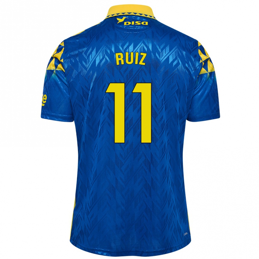 Enfant Football Maillot Sergio Ruiz #11 Bleu Jaune Tenues Extérieur 2024/25