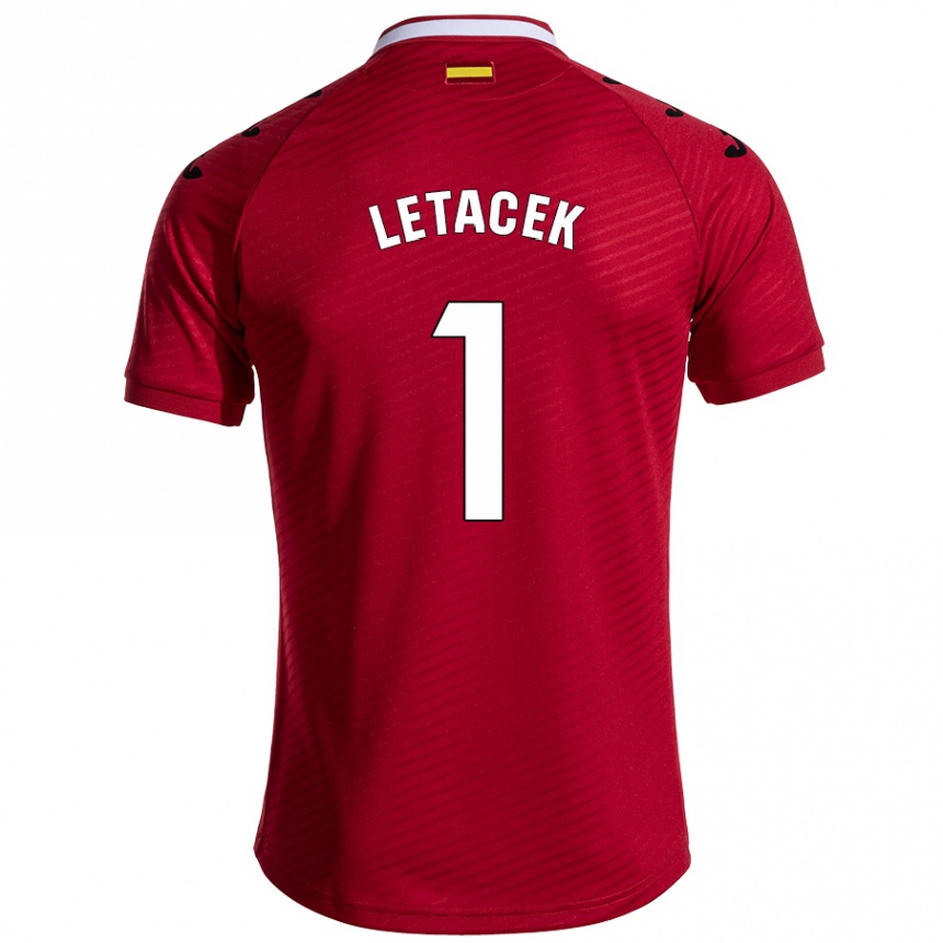 Enfant Football Maillot Jiri Letacek #1 Rouge Foncé Tenues Extérieur 2024/25