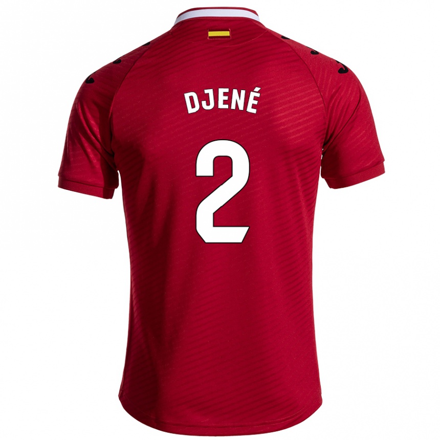 Enfant Football Maillot Djené #2 Rouge Foncé Tenues Extérieur 2024/25