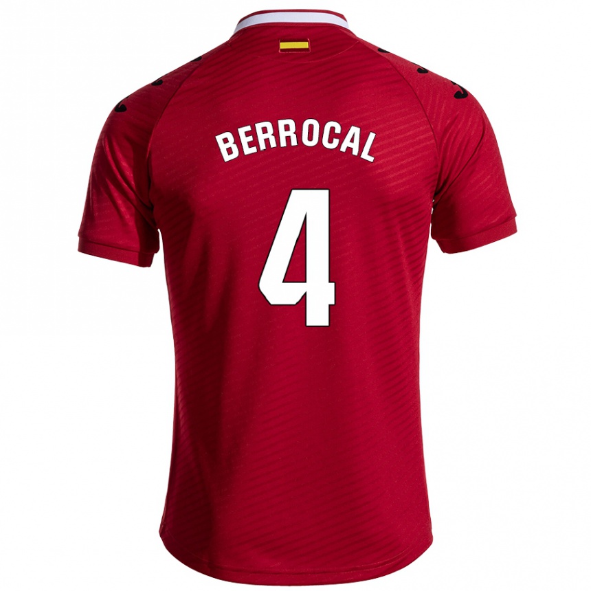 Enfant Football Maillot Juan Berrocal #4 Rouge Foncé Tenues Extérieur 2024/25