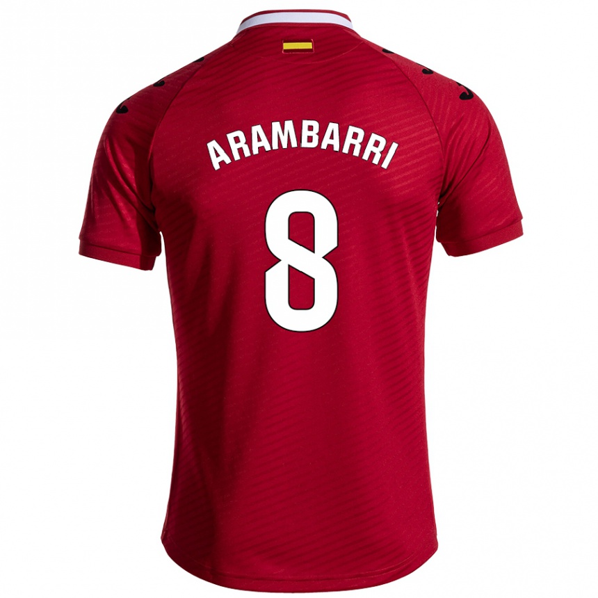 Enfant Football Maillot Mauro Arambarri #8 Rouge Foncé Tenues Extérieur 2024/25