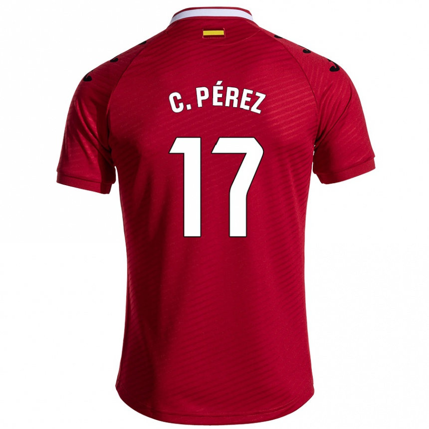 Enfant Football Maillot Carles Pérez #17 Rouge Foncé Tenues Extérieur 2024/25