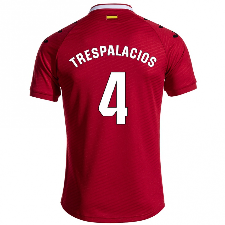 Enfant Football Maillot Adrián Trespalacios #4 Rouge Foncé Tenues Extérieur 2024/25