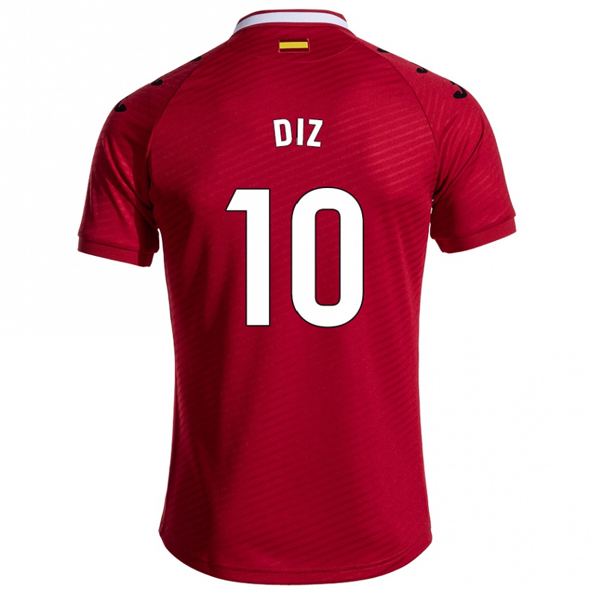 Enfant Football Maillot Rafa Diz #10 Rouge Foncé Tenues Extérieur 2024/25