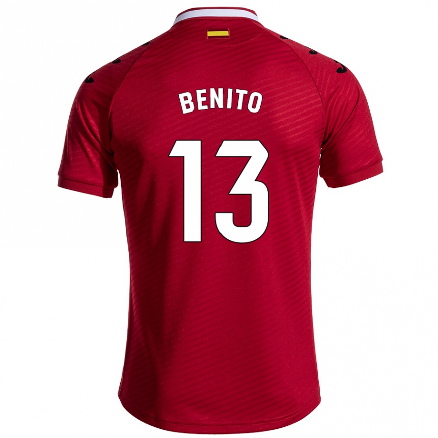 Enfant Football Maillot Jorge Benito #13 Rouge Foncé Tenues Extérieur 2024/25