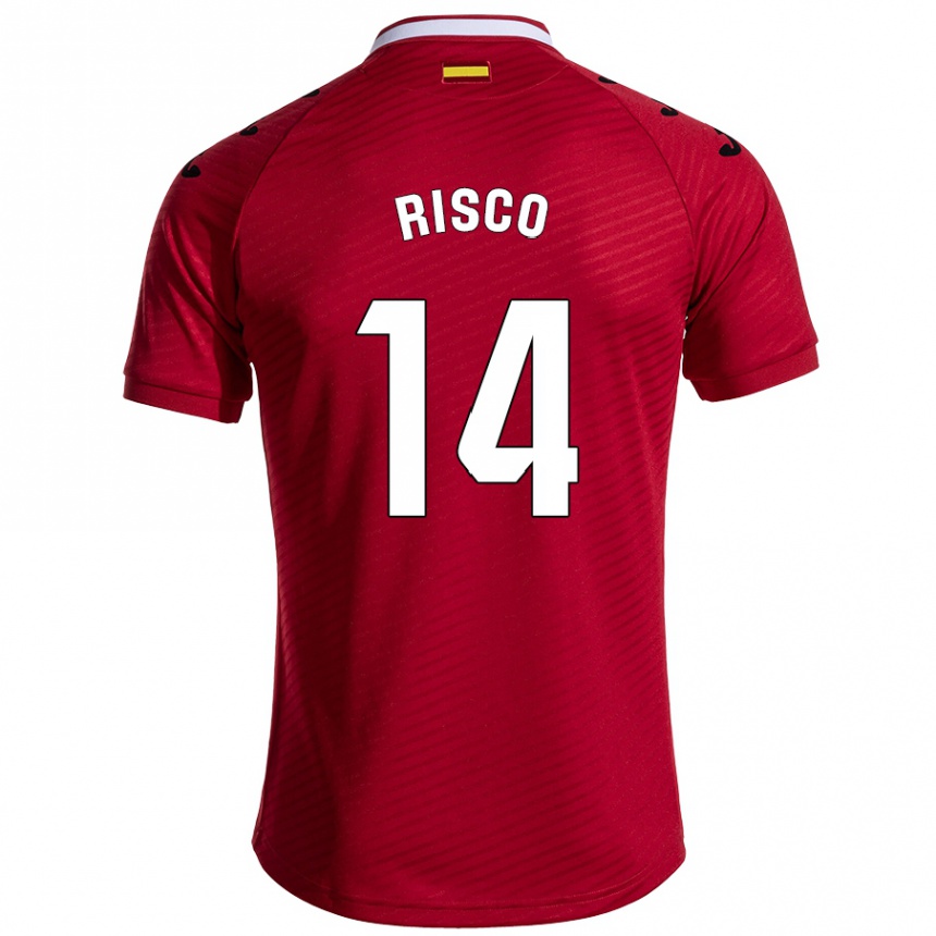 Enfant Football Maillot Alberto Risco #14 Rouge Foncé Tenues Extérieur 2024/25