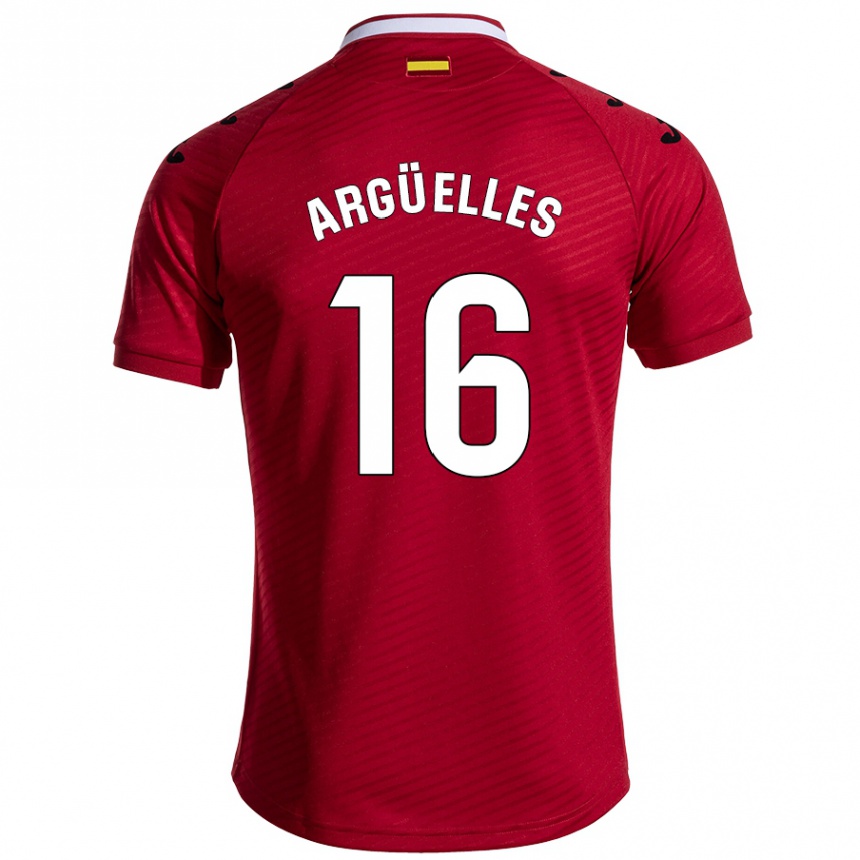 Enfant Football Maillot David Argüelles #16 Rouge Foncé Tenues Extérieur 2024/25