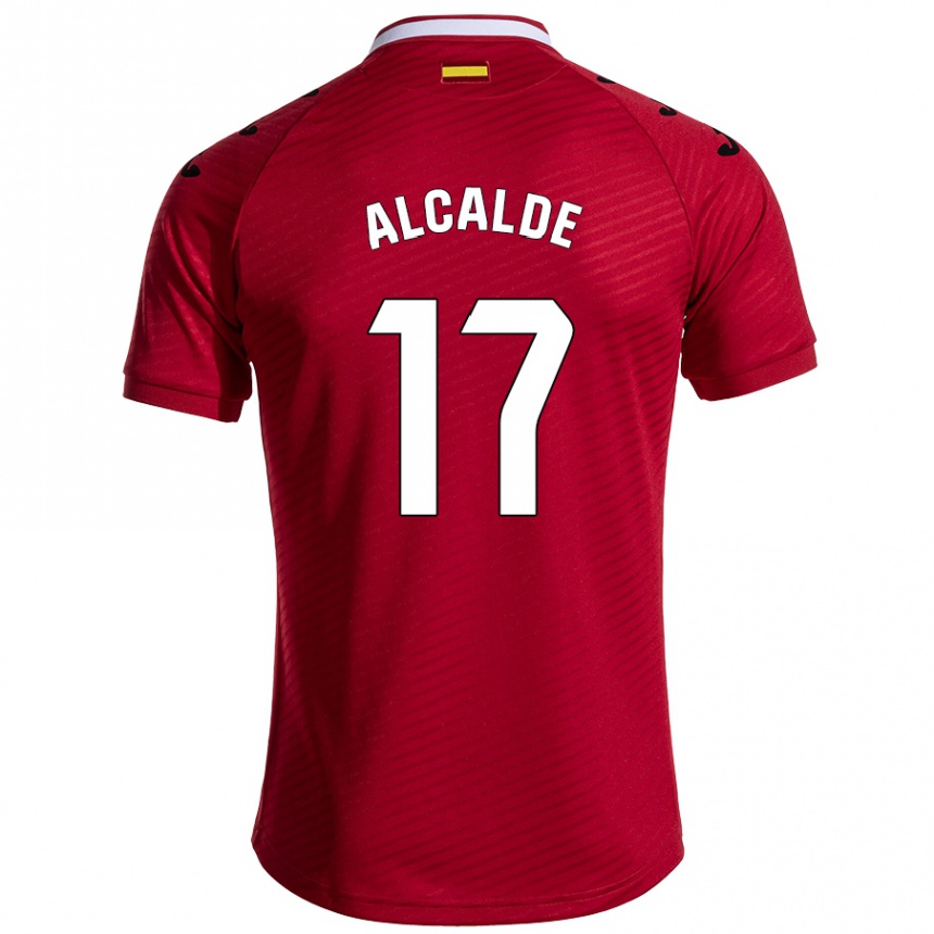 Enfant Football Maillot Jacobo Alcalde #17 Rouge Foncé Tenues Extérieur 2024/25