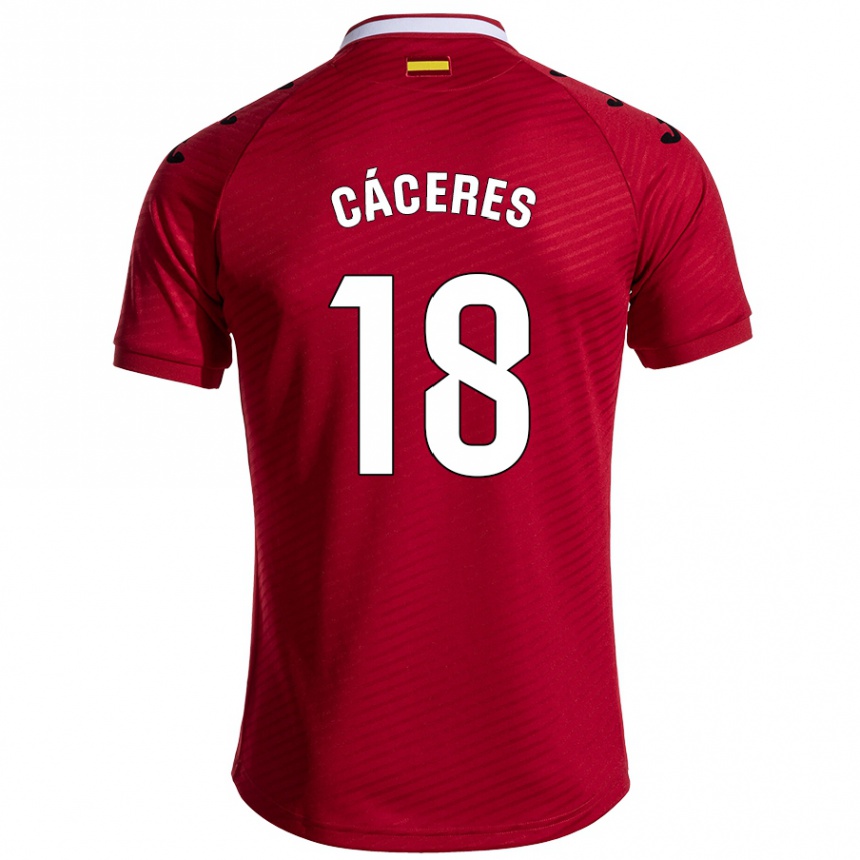 Enfant Football Maillot Damián Cáceres #18 Rouge Foncé Tenues Extérieur 2024/25