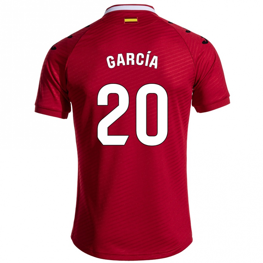 Enfant Football Maillot Álex García #20 Rouge Foncé Tenues Extérieur 2024/25