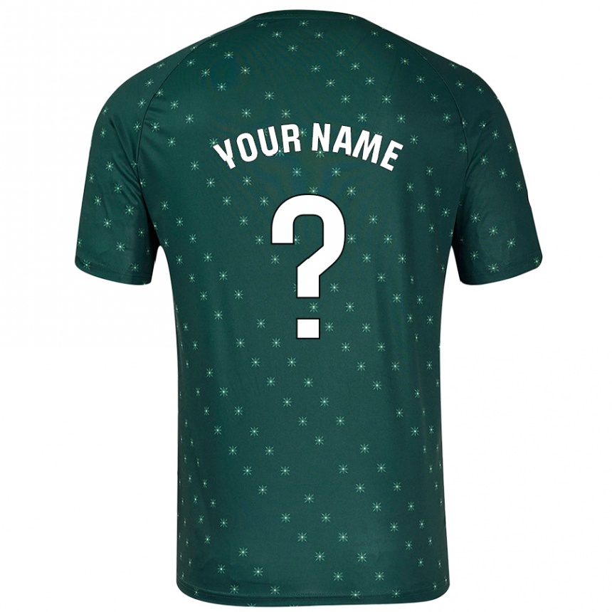 Enfant Football Maillot Votre Nom #0 Vert Foncé Tenues Extérieur 2024/25