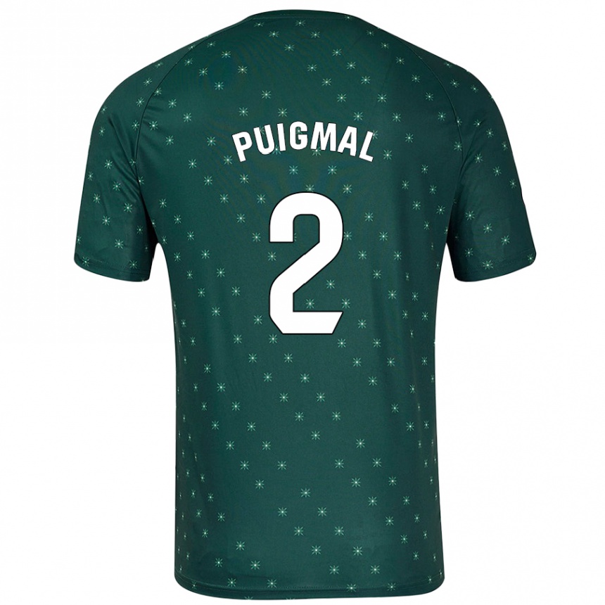 Enfant Football Maillot Arnau Puigmal #2 Vert Foncé Tenues Extérieur 2024/25