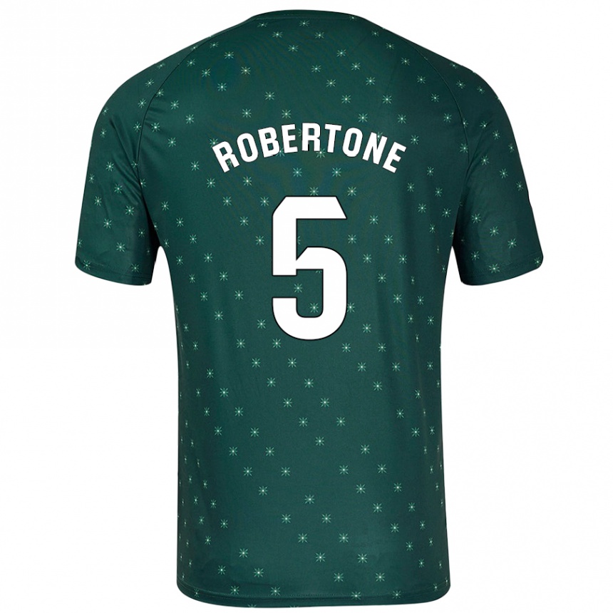 Enfant Football Maillot Lucas Robertone #5 Vert Foncé Tenues Extérieur 2024/25