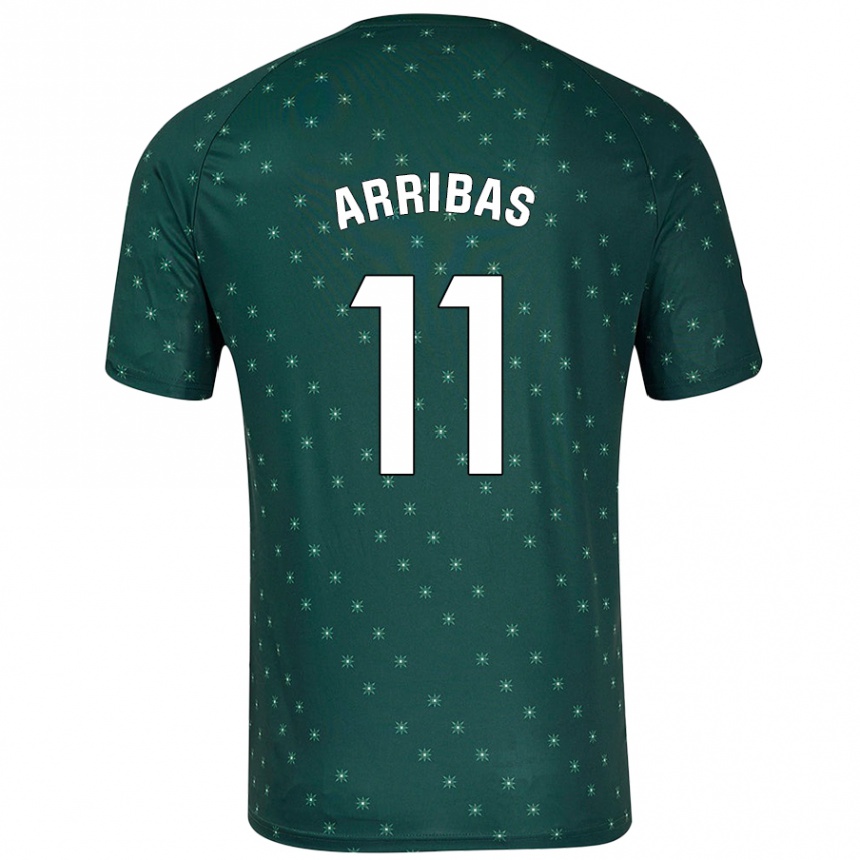 Enfant Football Maillot Sergio Arribas #11 Vert Foncé Tenues Extérieur 2024/25