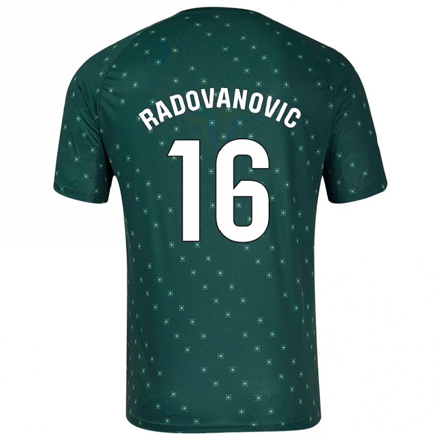 Enfant Football Maillot Aleksandar Radovanovic #16 Vert Foncé Tenues Extérieur 2024/25