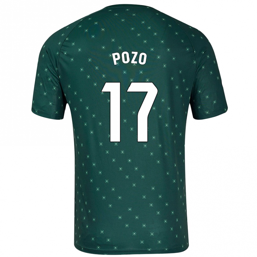 Enfant Football Maillot Álex Pozo #17 Vert Foncé Tenues Extérieur 2024/25