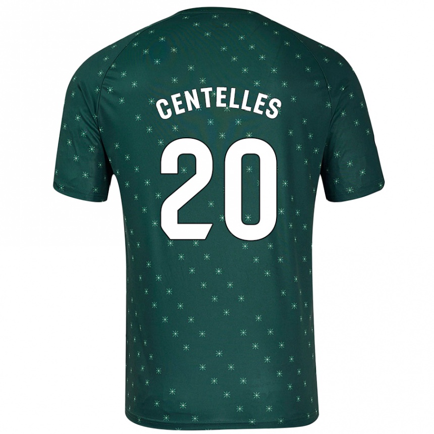 Enfant Football Maillot Álex Centelles #20 Vert Foncé Tenues Extérieur 2024/25