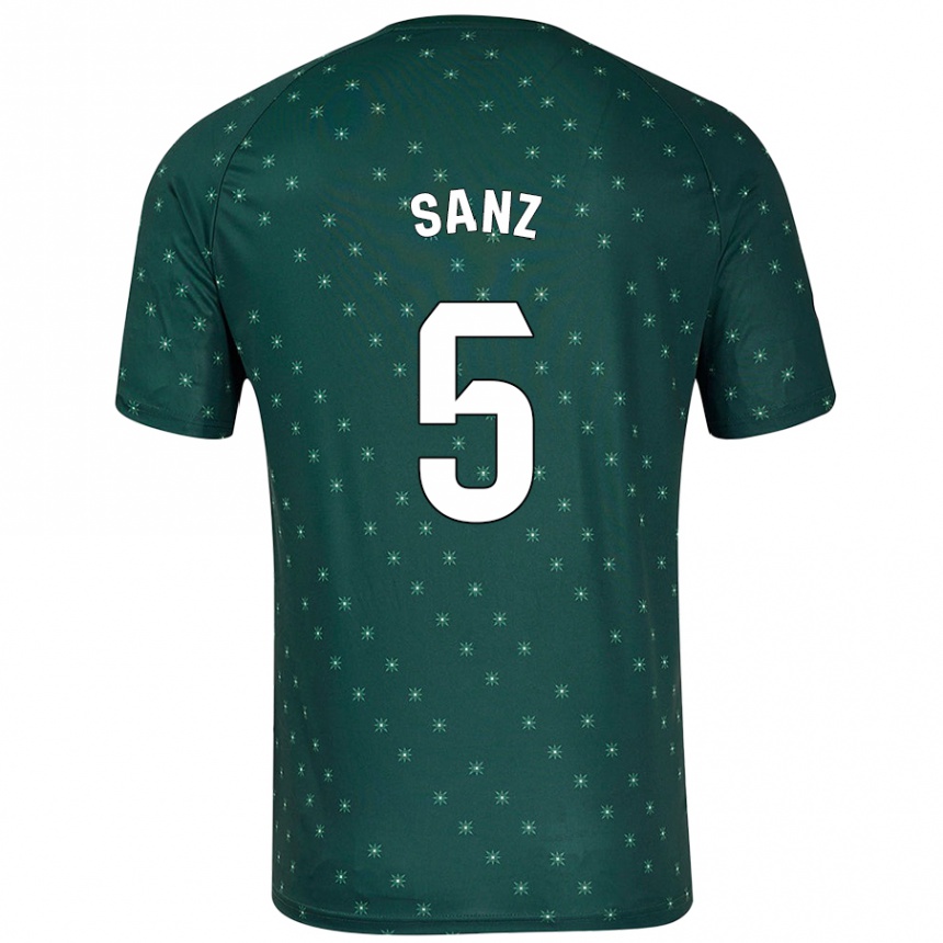 Enfant Football Maillot Paco Sanz #5 Vert Foncé Tenues Extérieur 2024/25